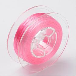 Stringa di cristallo elastico piatto tinto ecologico giapponese, filo per perline elastico, per realizzare bracciali elastici, piatto, roso, 0.6mm, Circa 60m / rotolo (65.62iarde / rotolo)