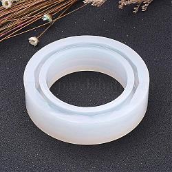 Moules de bricolage en silicone, moules de résine, pour la résine UV, fabrication de bijoux en résine époxy, blanc, 73.5x18.5mm, diamètre intérieur: environ 56 mm