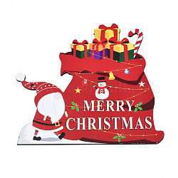 Anhänger aus holz, Weihnachts-Türschild, Thema Weihnachten, Hut, rot, 160x176x3.5 mm, Bohrung: 3.5 mm