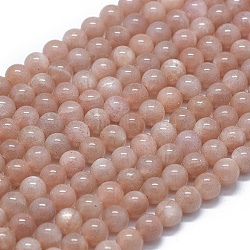 Brins de perles de pierre de soleil orange naturel, ronde, 6mm, Trou: 0.8mm, Environ 68 pcs/chapelet, 15.75 pouce (40 cm)