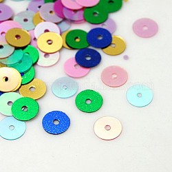 Пластиковые пайетки / блестки из бисера, разноцветные, 6 мм, отверстие : 1 мм