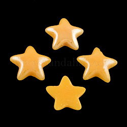 Pearlized Plated Opaque Glass Cabochons, Star, Gold, 7.5x8x2mm