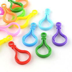 Accessoires de fermoir porte-clés en plastique opaque en forme d'ampoule en forme de bulbe, couleur mixte, 48x25x5.5mm, Trou: 6mm