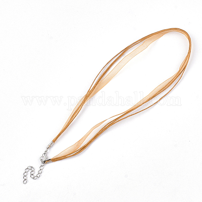 Изготовление ожерелья из вощеного шнура и органзы NCOR-T002-001-1