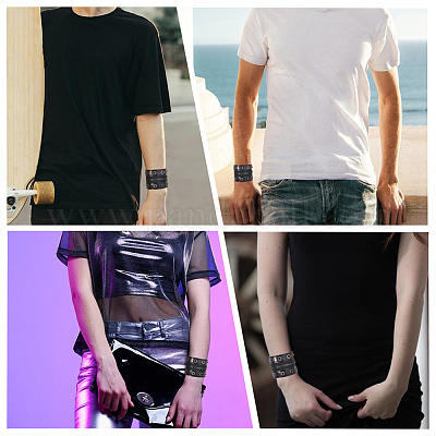 Браслеты из шнура из искусственной кожи в стиле панк BJEW-WH20008-12C-1