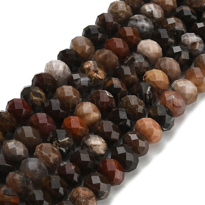 Природные окаменелое дерево бисер пряди G-Z111-A50-1