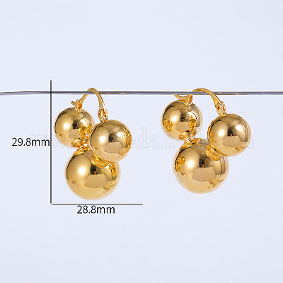 Круглые латунные серьги-кольца ER0744-1