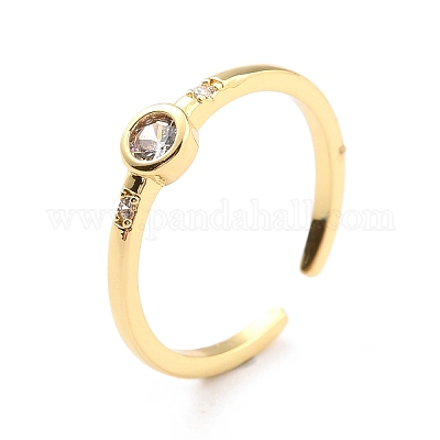 Кольцо-солитер с прозрачным кубическим цирконием RJEW-C018-17G-1