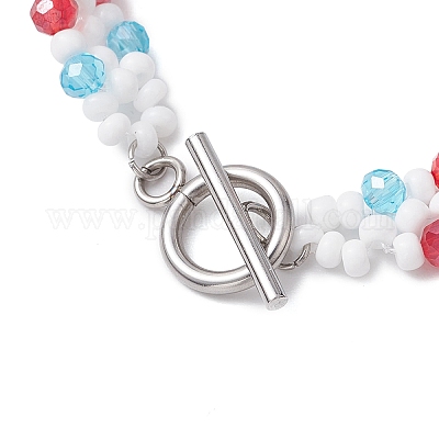 Стеклянный бисер стрейч браслеты BJEW-MZ00119-1