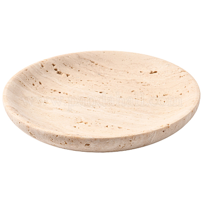 1 шт. плоский круглый мраморный настольный лоток для хранения&nbsp;AJEW-BBC0002-56-1