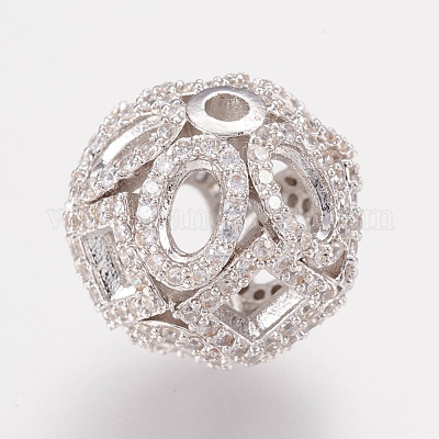 Латунные микро проложить кубического циркония бусы ZIRC-G123-20-1