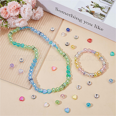 Наборы для самостоятельного изготовления бижутерии из акрила и латуни со стразами DIY-SP0002-85-1