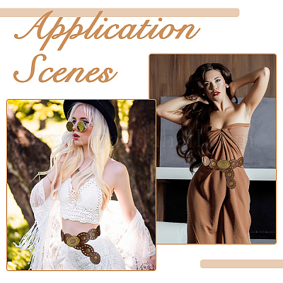 Поясные ремни-цепочки из искусственной кожи с овальными дисками AJEW-WH0007-57-1