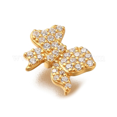 925 бусина из чистого серебра с микропаве и прозрачным фианитом STER-M018-05G-1