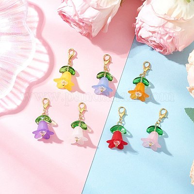 7шт. подвесные украшения из акриловых цветов HJEW-JM03558-1