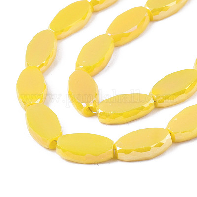 Стеклянные бусины с гальваническим покрытием  EGLA-Q125-009H-1