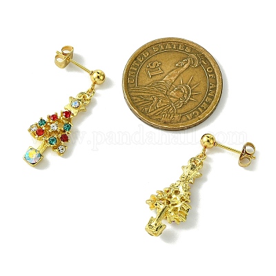 Серьги сплава горный хрусталь EJEW-JE06005-1