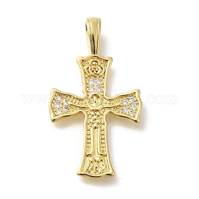 Реечное покрытие латунь с подвесками из кубического циркония KK-Z086-09G-01-1