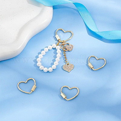 4 шт. латунные подвески-замки с винтовым карабином KK-UN0001-98-1