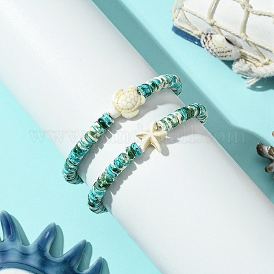 2шт. синтетические бирюзовые бусины BJEW-JB11407-1