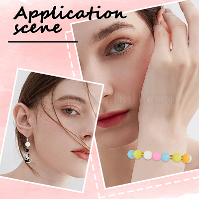 70шт 7-х цветные светящиеся силиконовые бусины SIL-SC0001-62-1