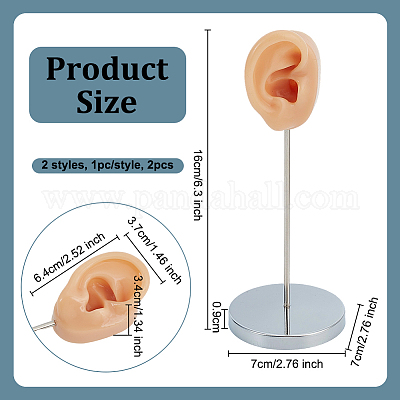 2 сумка 2 стиля силиконовые подставки для сережек в форме ушей EDIS-OC0001-09A-1