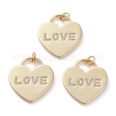 Латунные микропаве прозрачные подвески с фианитом KK-C100-29G-1