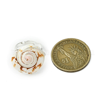 Натуральные перстни из ракушек с глазом шивы RJEW-TA00174-1