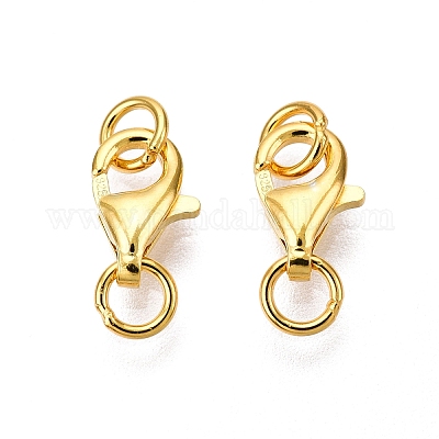 925 стерлингового серебра застежкой омар коготь STER-N016-38G-1