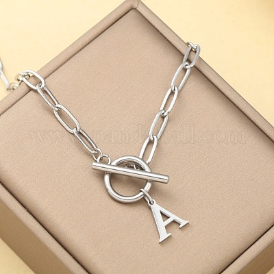 Ожерелья из нержавеющей стали с цепочкой-скрепкой и застежками ot WGD6039-01-1