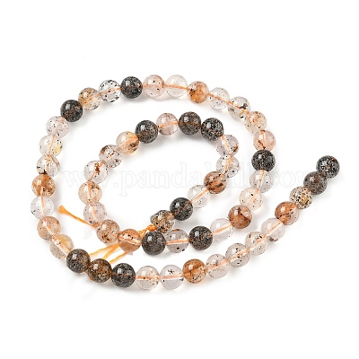 Нити натуральных алмазных бусин херкимер G-Z115-C01-6mm-1