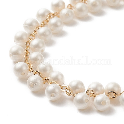 Браслет с круглыми бусинами и жемчугом-ракушкой BJEW-TA00219-1