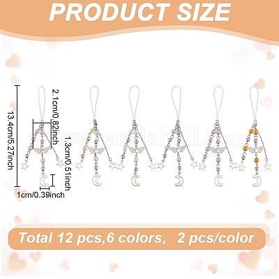 Мобильные ремни из сплава и акрила HJEW-GO00063-1