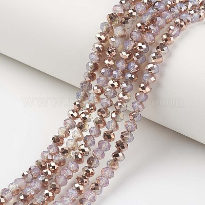 Стеклянные бусины с гальваническим покрытием  EGLA-A034-J10mm-N04-1