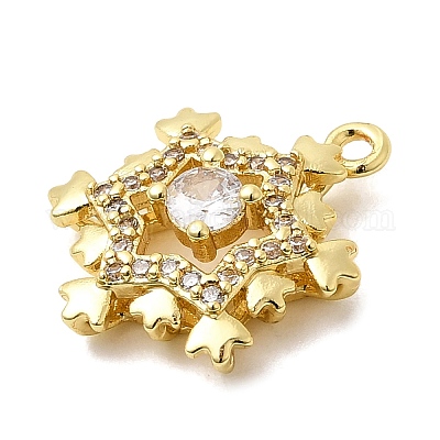 Рождественские латунные подвески с микропаве из фианита KK-L258-04G-E01-1