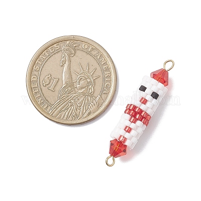 3 шт. 3 стиля стеклянных бусин в виде рождественских подвесок-соединителей в виде Санта-Клауса PALLOY-MZ00917-1