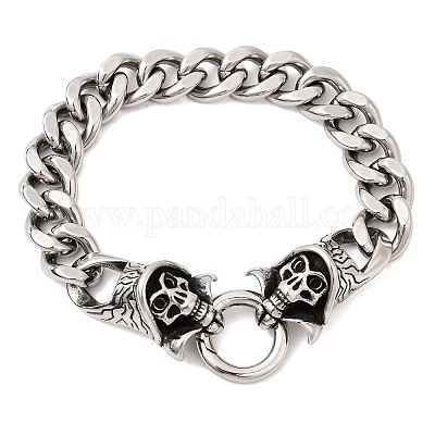 Браслеты из кубинских цепей из нержавеющей стали 304 для унисекс BJEW-A092-06A-P-1