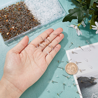 800 шт. серьги-гвоздики из нержавеющей стали 304 с плоскими круглыми латунными головками STAS-DC0005-44-1