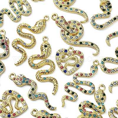 16 pièces 8 styles pendentifs en alliage strass&nbsp;ALRI-CJ0001-06-1
