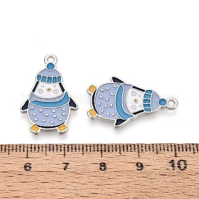 Подвески в виде пингвинов из эмалированного сплава с покрытием для стеллажей&nbsp;ENAM-T024-76A-P-1