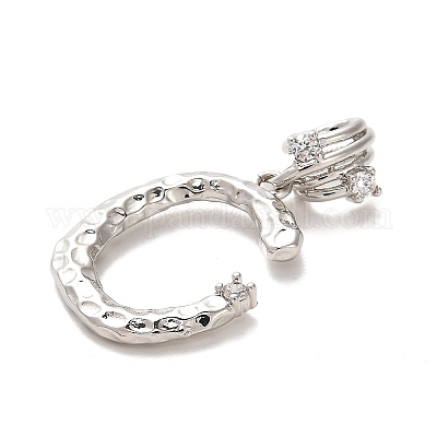 Реечное покрытие латунь микро паве кубический цирконий европейские подвески с подвесками KK-L210-015P-C-1