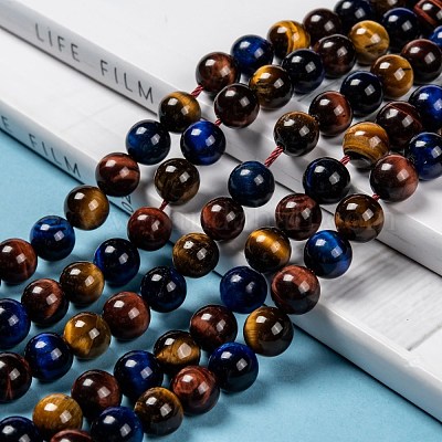Природных тигровый глаз бисер нитей G-F173-14-8mm-1