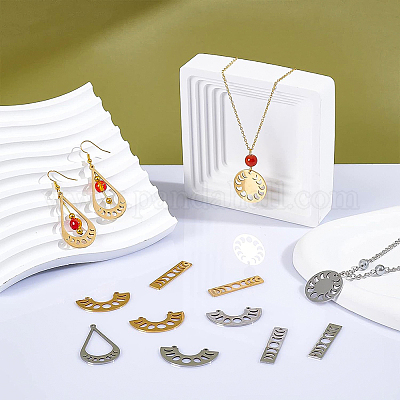 16 шт. 8 стиля 201 нержавеющая сталь соединительные подвески и кулоны STAS-BC0003-36-1