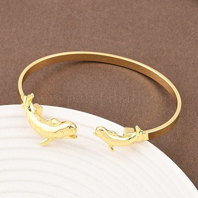 Браслеты-манжеты из латуни с морскими организмами для женщин BJEW-D368-03E-G-1