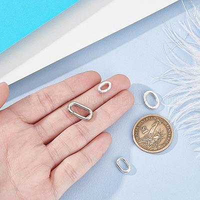 4 шт. 4 стиля 925 кольца с пружинным затвором из стерлингового серебра STER-GA0001-22-1
