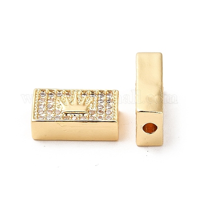 Латунные микро проложить кубического циркония бусы KK-M233-30G-1