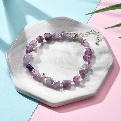 Браслеты из натурального кварца для женщин BJEW-H623-01S-02-1