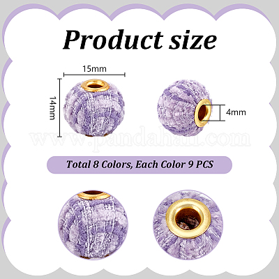 72 шт. 8-х цветные европейские бусины из полиэстера OPDL-PH0001-09-1