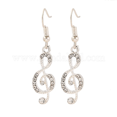 Orecchini asimmetrici con strass nota musicale&nbsp;PW-WG64156-01-1