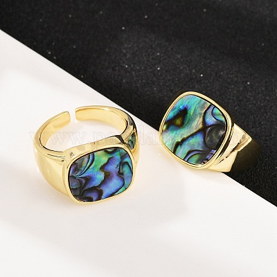 Латунь регулируемые манжеты кольца RJEW-C140-07G-1